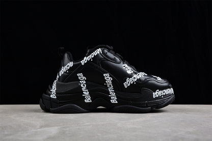 Balenciaga Triple S Black 'Logotype  White'