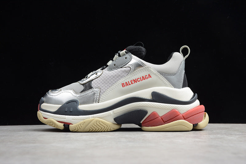 Balenciaga Triple S Red Silver 2018