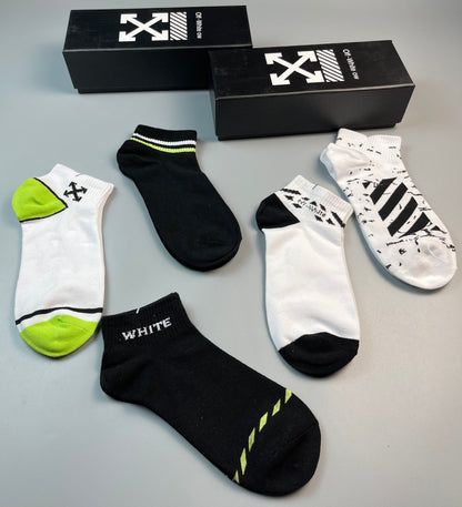 Off White Low Socks 5 Pack