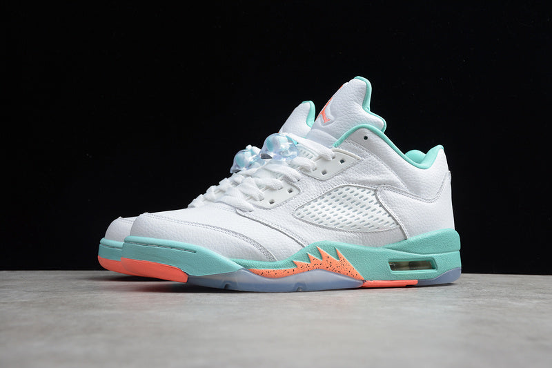 Air Jordan Retro 5 Low GS White/Light Agua