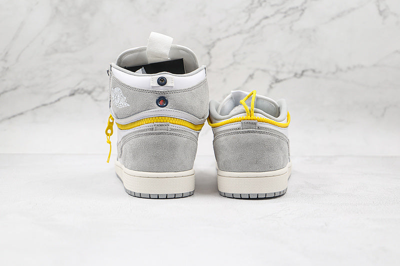 Air Jordan Retro 1 High Switch 2 In 1 White/Light Smoke Grey-Tour Yellow