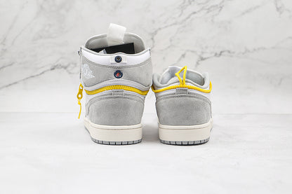 Air Jordan Retro 1 High Switch 2 In 1 White/Light Smoke Grey-Tour Yellow