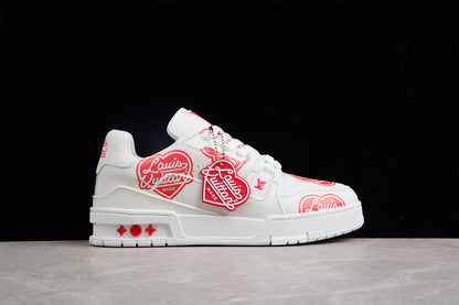 Louis Vuitton Trainer Made Love LV White Red