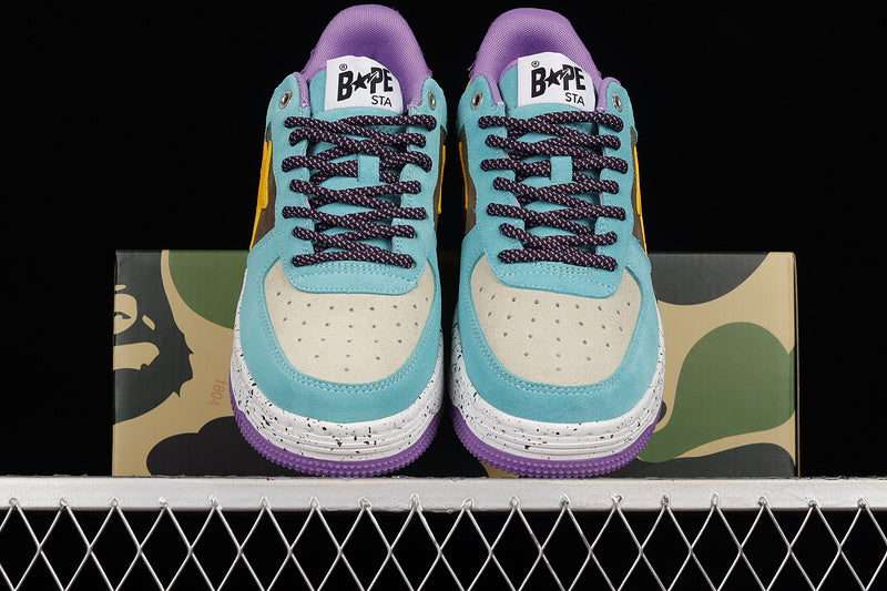 BAPE Bapesta 'Blue Yellow Brown-Purple'