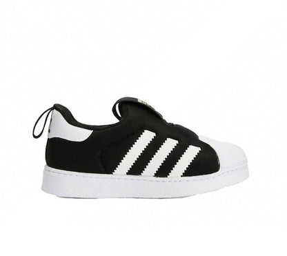 Kids Adidas Superstar Black White