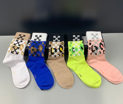 Off White Double Socks 5 Pack