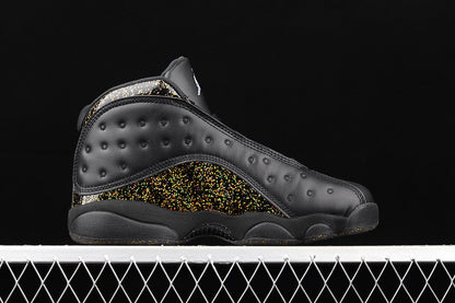 Air Jordan Retro 13 GS Glitter Black-Metallic Gold