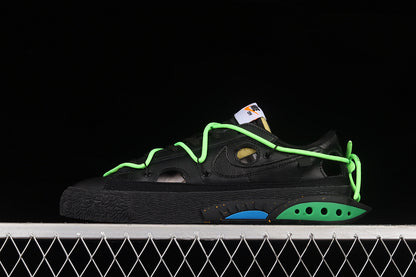 NK Blazer Low X Off White Black/Fluorescent Green