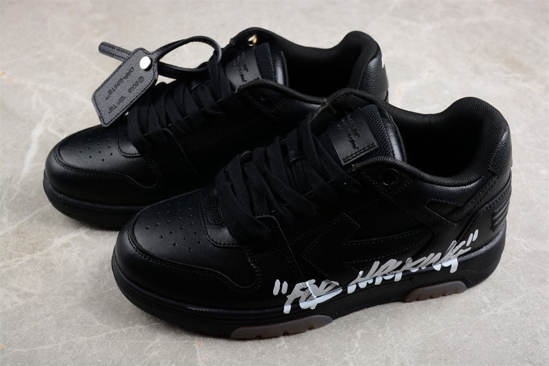 Off-White Out Of Office OOO "For Walking" Low Tops Black White