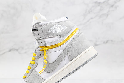 Air Jordan Retro 1 High Switch 2 In 1 White/Light Smoke Grey-Tour Yellow