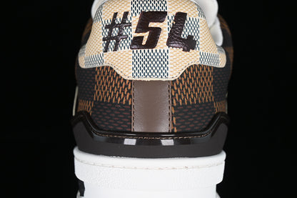 Louis Vuitton #54 Brown & White Damier Trainers