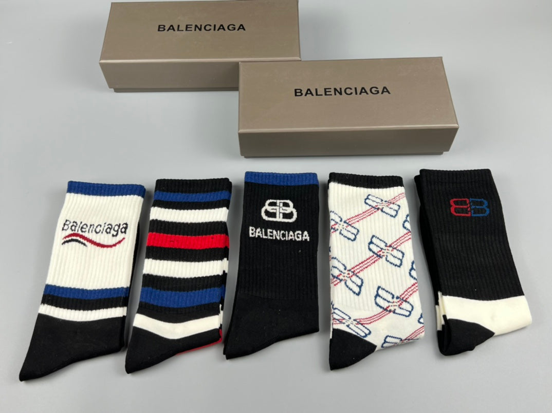 Balenciaga High Socks 5 Pack