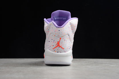 Air Jordan Retro 5 GS Easter White/Laser Crimson/Voltage Purple