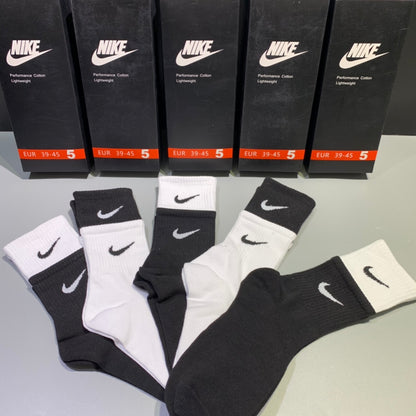 Nike High Socks 5 Pack Black-White