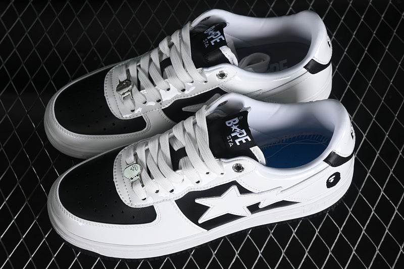 BAPE Bapesta #6 'Patent Leather Pack White-Black'