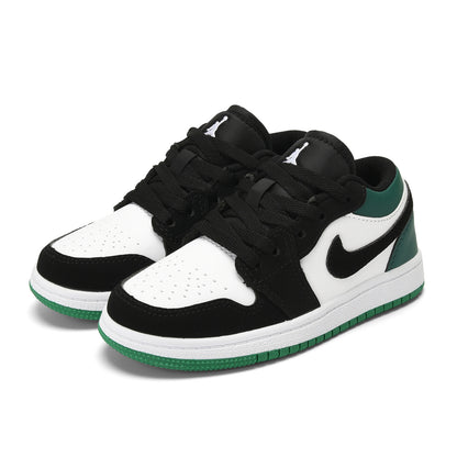 Kids Air Jordan 1 Low 'Black White Green'