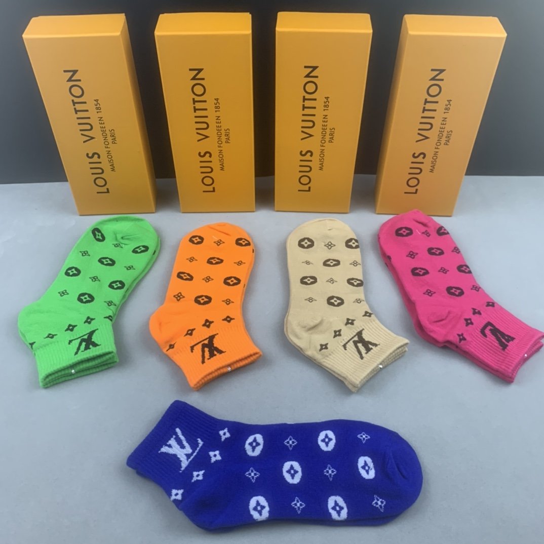 Louis Vuitton Low Socks 5 Pack