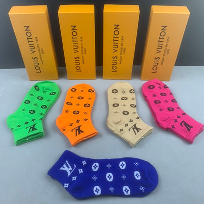 Louis Vuitton Low Socks 5 Pack