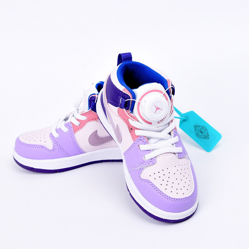 Kids Air Jordan 1 High  'White Light Purple Blue'