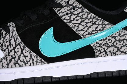 SB Dunk Low Pro Atmos Elephant Grey/Black/White-Clear Jade