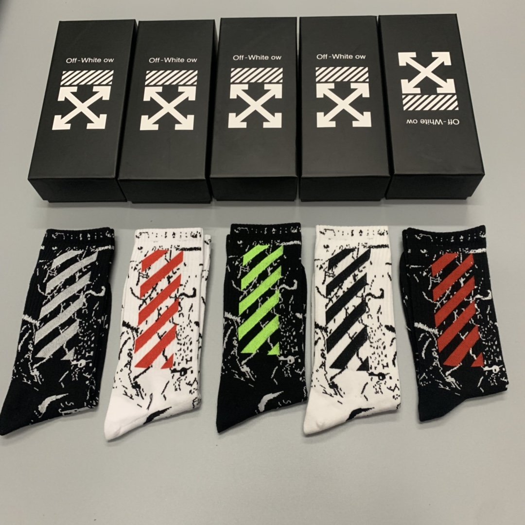 Off White High Socks5 Pack