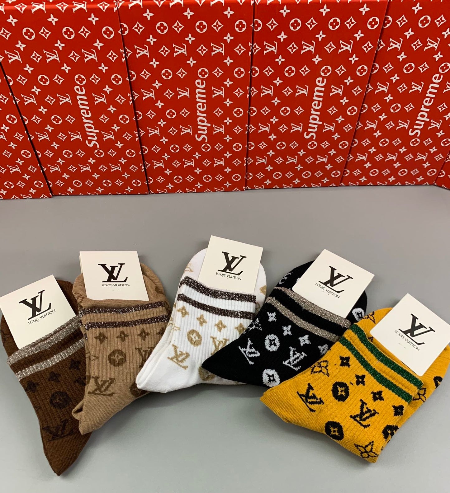 Louis Vuitton Mid Socks 5 Pack