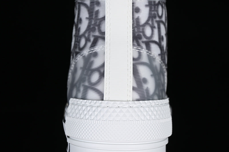 Dior Oblique Canvas B23 High-Top Sneaker  White and Black