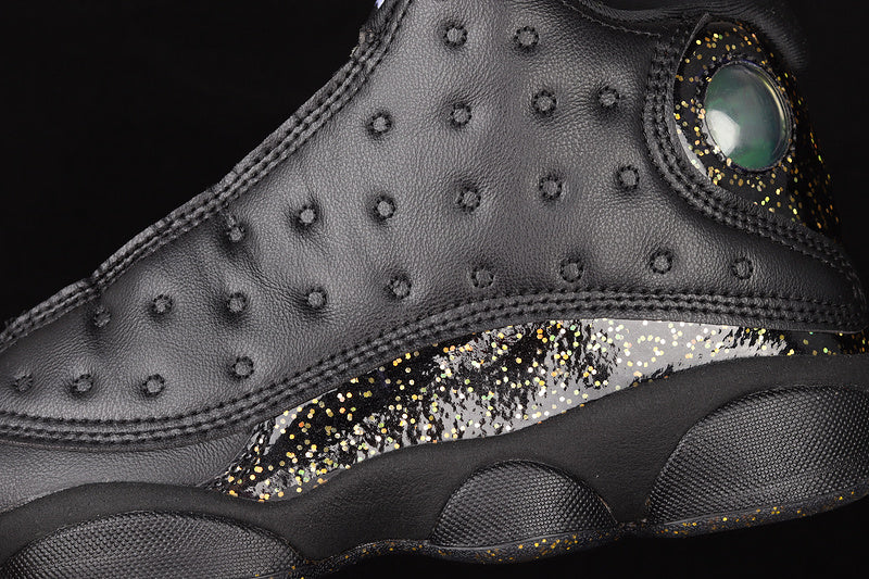 Air Jordan Retro 13 GS Glitter Black-Metallic Gold