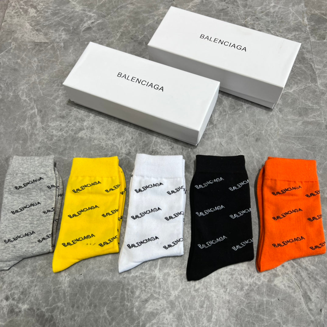 Balenciaga High Socks 5 Pack