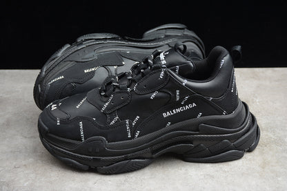 Balenciaga Triple S Black Logo White