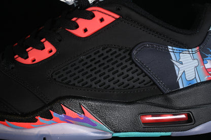 Air Jordan Retro 5 Low Black/Bright Crimson/Beta Blue