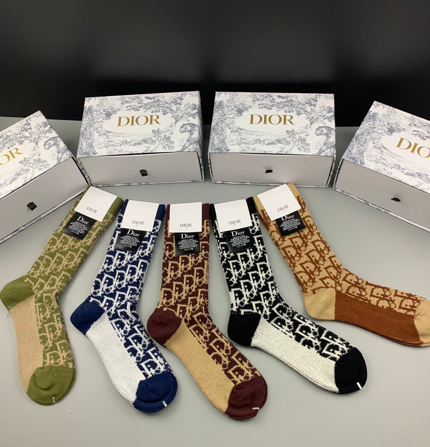 Christian Dior High Socks 5 Pack