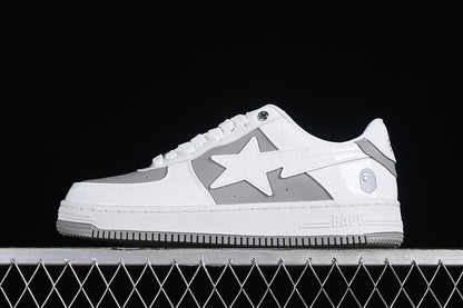 BAPE Bapesta #6 'Patent Leather White-Grey'