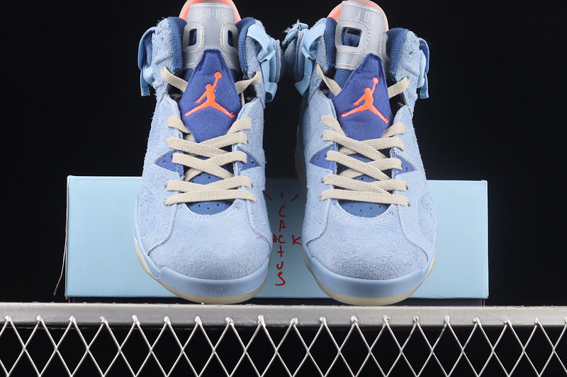 Air Jordan Retro 6 X Travis Scott Cerulean Blue