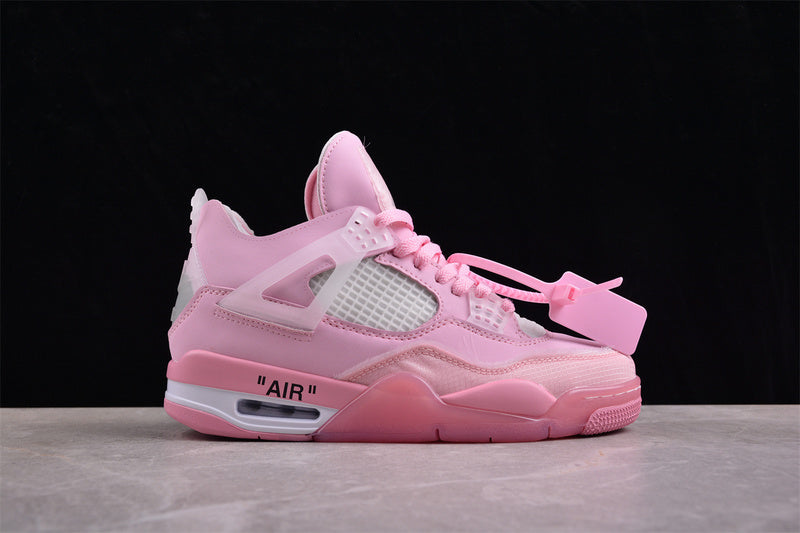 Air Jordan Retro 4 X Off White Cream Sail Ow Pink-White