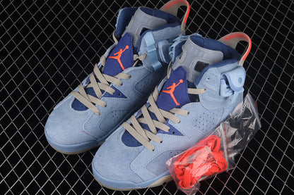 Air Jordan Retro 6 X Travis Scott Cerulean Blue