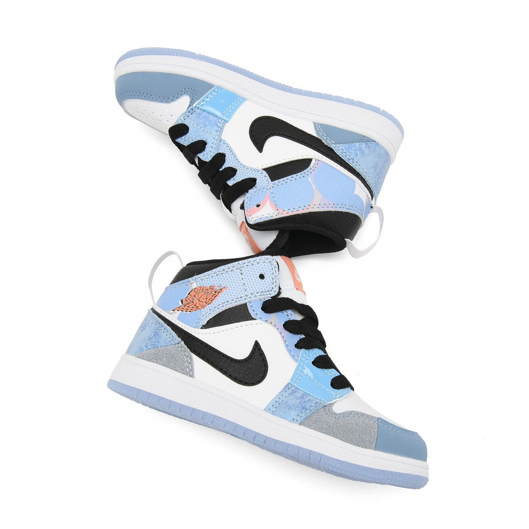 Kids Air Jordan 1 High  'White Triple Baby Blue'