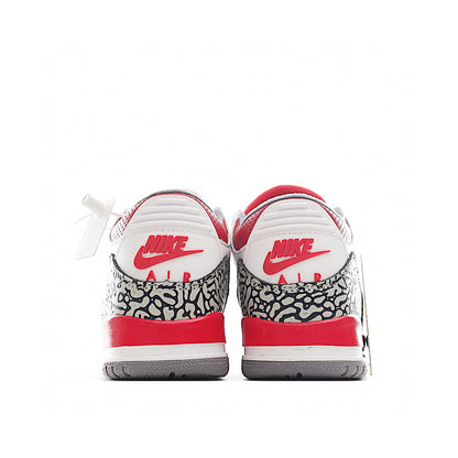 Kids Air Jordan Retro 3 'White Cement Fire Red'