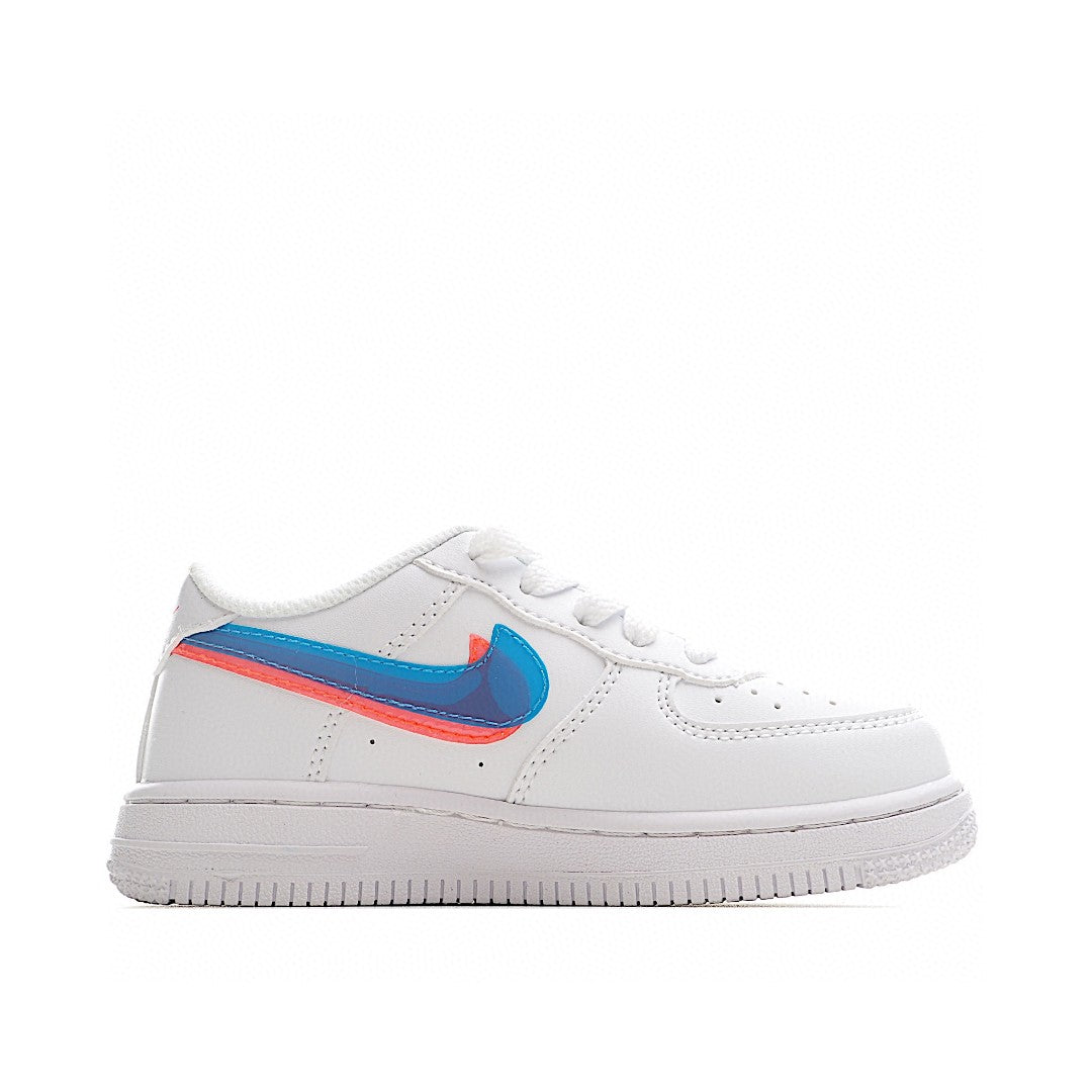 Kids Nike Air Force One White Blue Orange