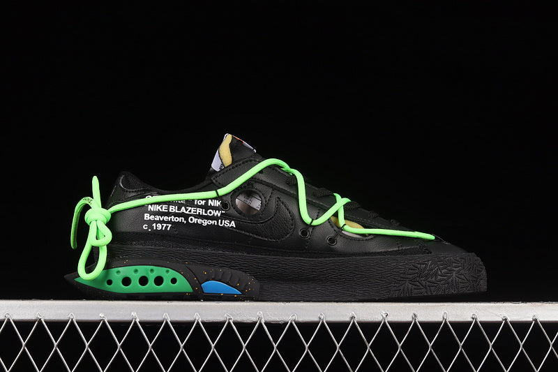 NK Blazer Low X Off White Black/Fluorescent Green