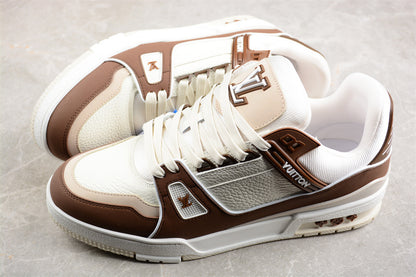 Louis Vuitton Trainer Sneakers Low White-Brown