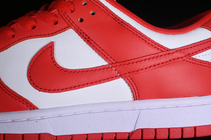 SB Dunk Low White/University-Red