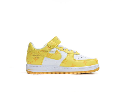 Kids Nike Air Force One X Louis Vuitton White Yellow