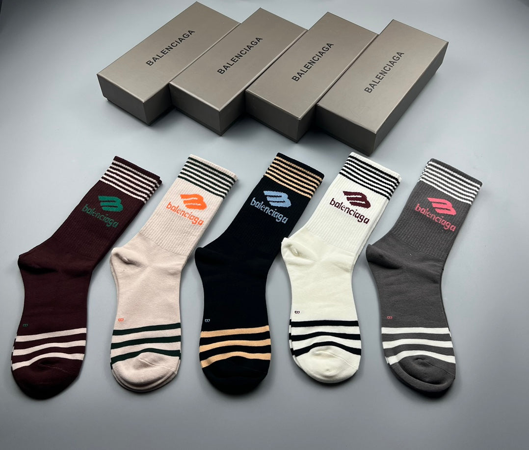 Balenciaga High Socks 5 Pack