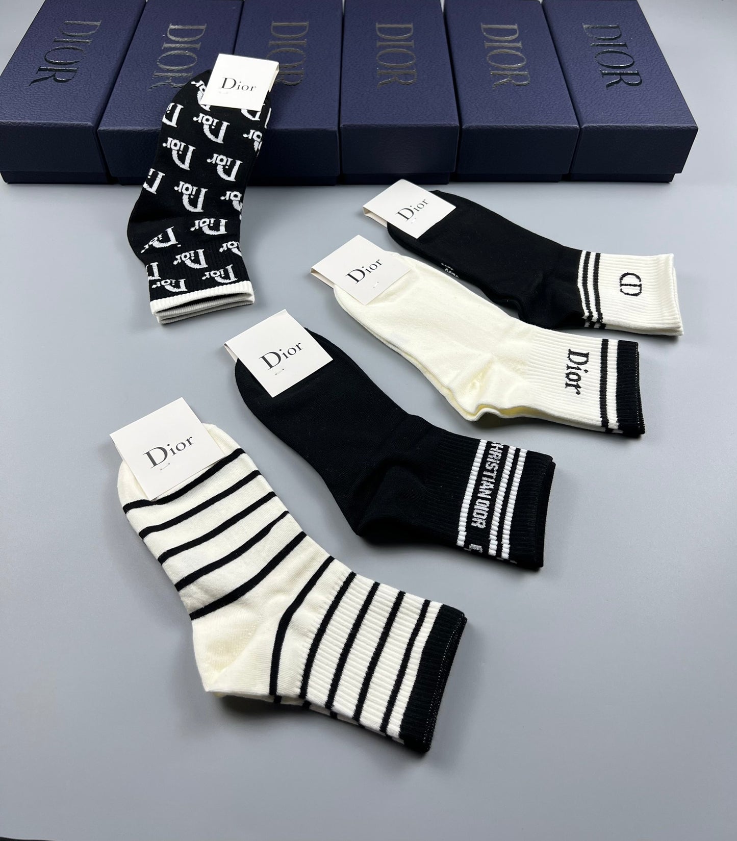 Christian Dior Mid Socks 5 Pack