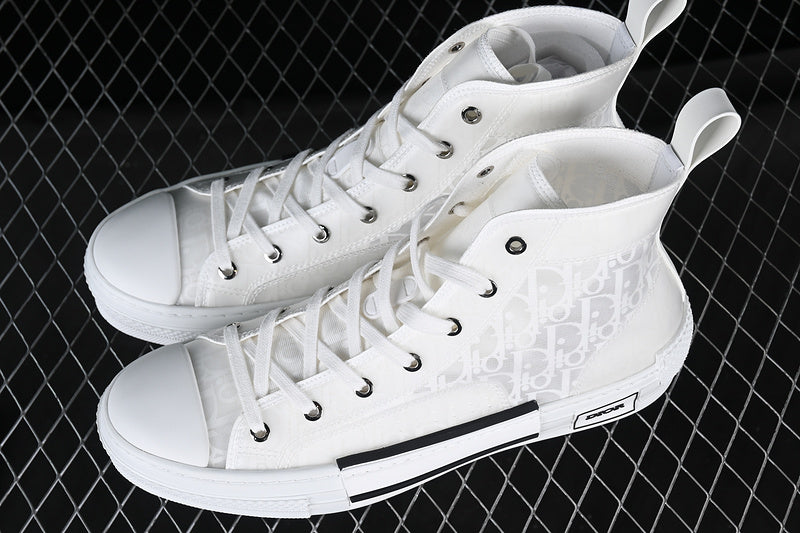 Dior Oblique Canvas B23 High-Top Sneaker White