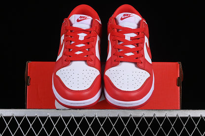 SB Dunk Low White/University-Red