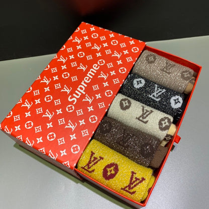 Louis Vuitton High Socks 5 Pack