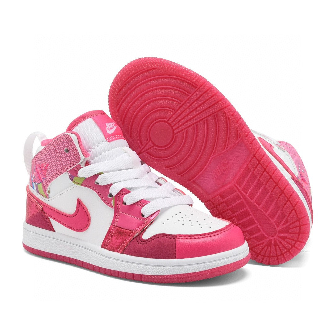 Kids Air Jordan 1 High  'White Triple Pink'