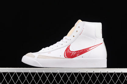 NK Blazer MID Zoom 77 Scribble White/Red-Sail